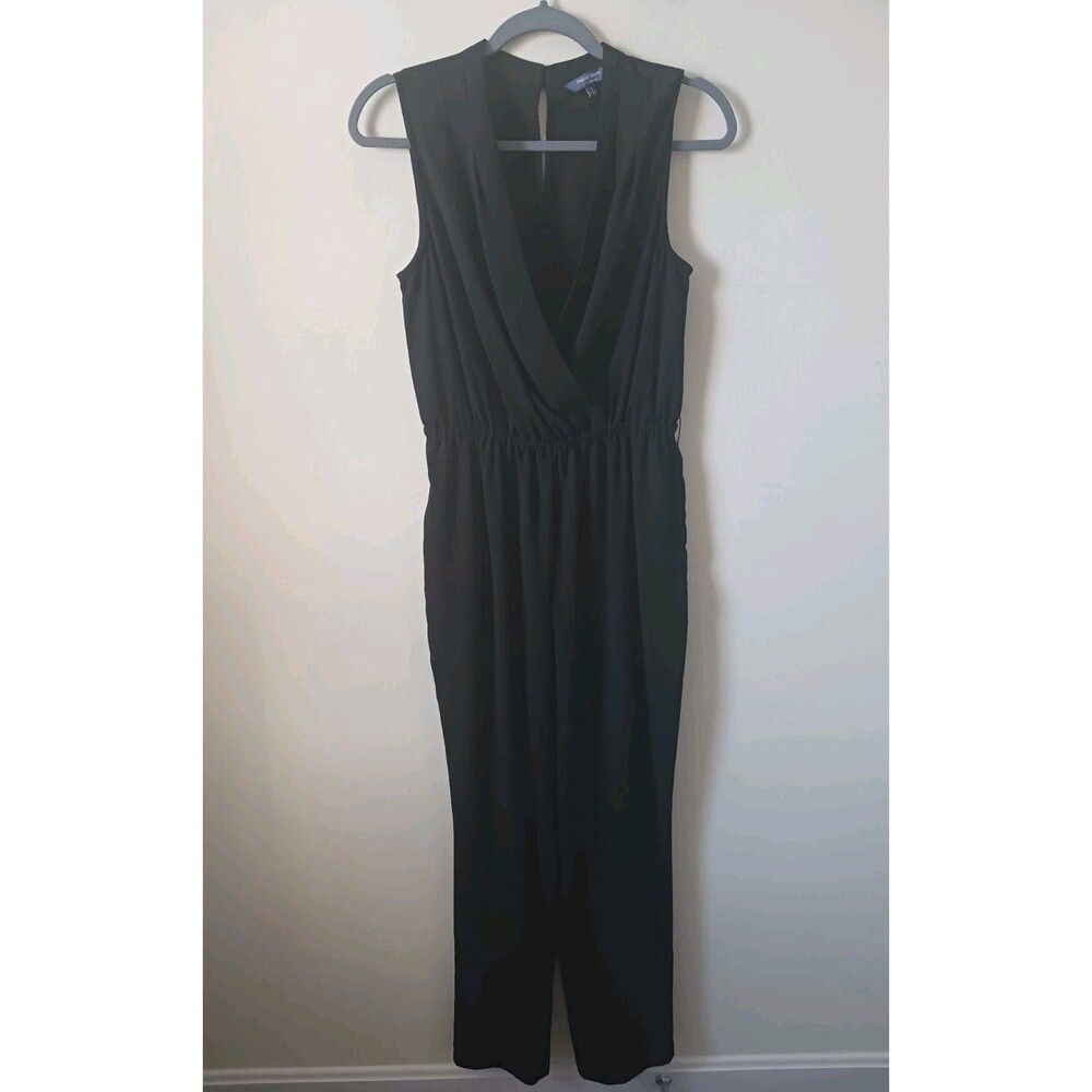 Peter Som Womens Black Wide Leg Jumpsuit V Neck Cocktail Eveningl   Size 8